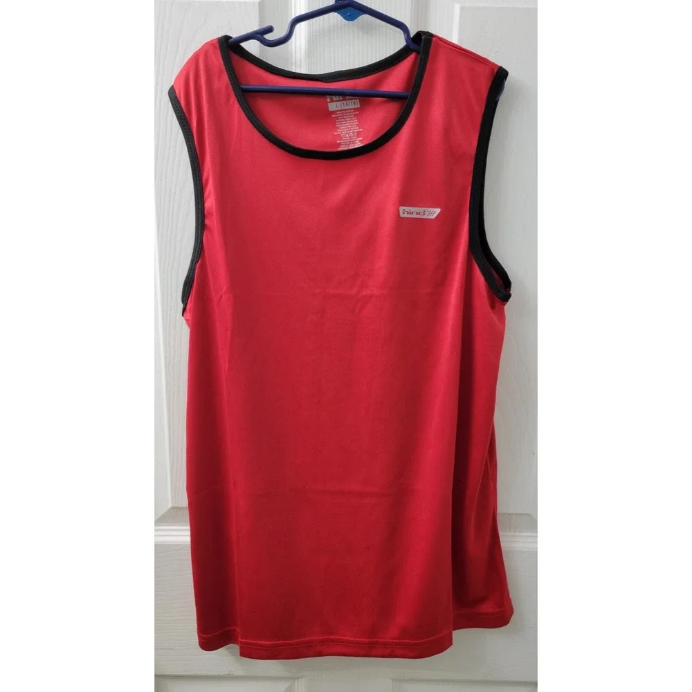 Hind Boys Size Large (14/16) 3 Piece Set Shirt Shorts Tank Red/Black/White NWT